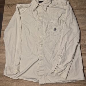 Men's Beige Button-Up Shirt